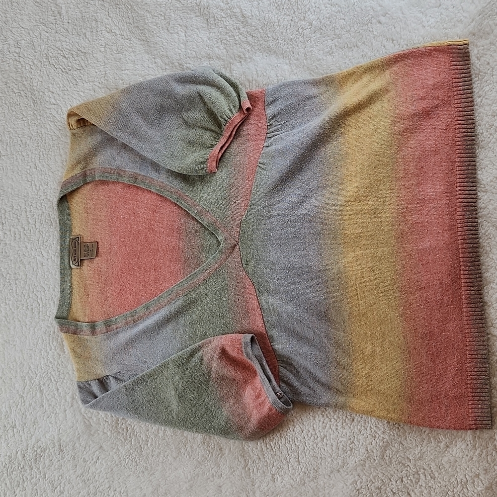 Art and Soul M lightweight sweater Blue Yellow Orange Green Bohemian